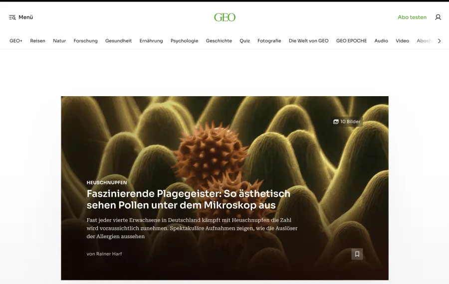 GEO ist seit 1976 das größte Reportage-Magazin im deutschsprachigen Raum.